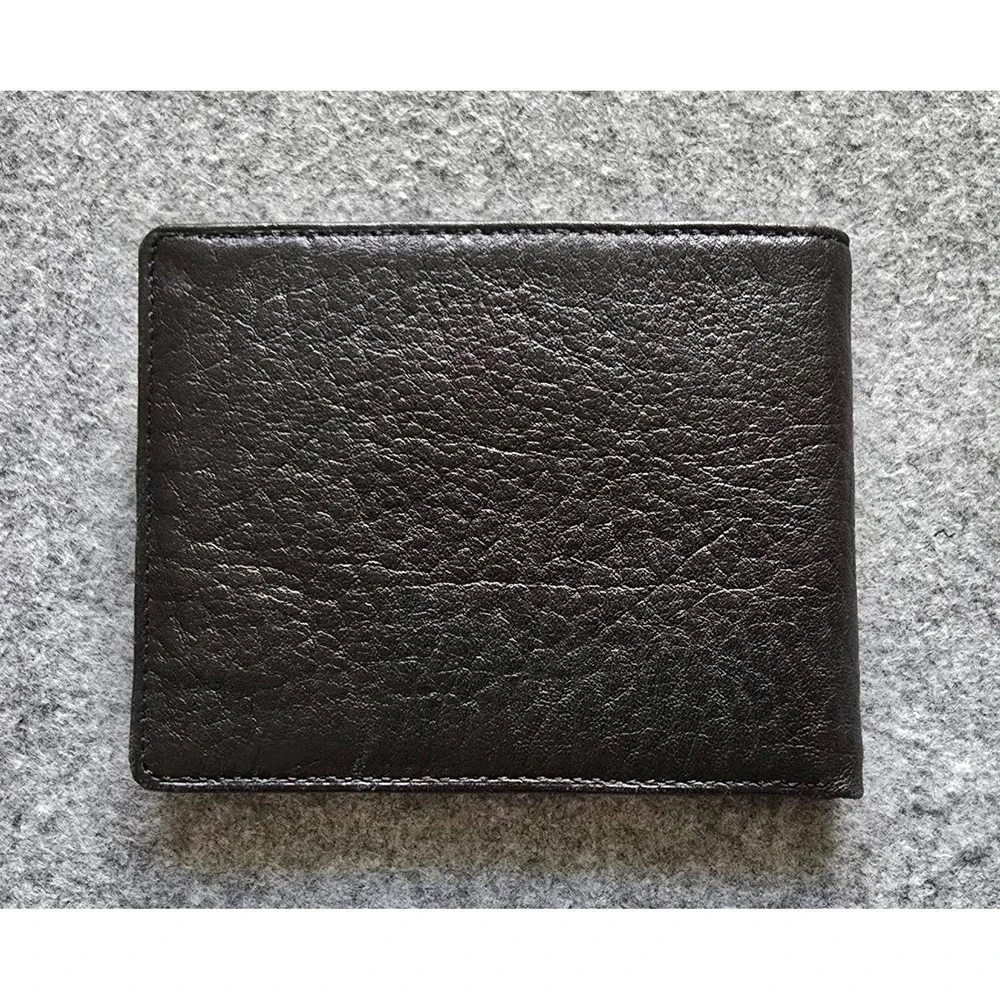 NWT Vintage Wilson's Lesther Textured Men's Classic Bifold Wallet in black